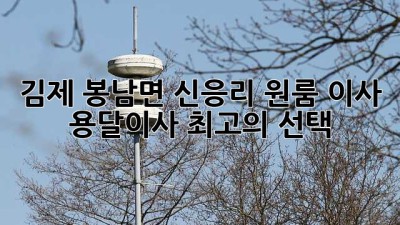 김제 봉남면 신응리 원룸 이사, 용달이사 최고의 선택!