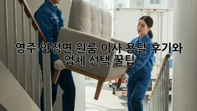 영주 안정면 원룸 이사, 용달 후기와 업체 선택 꿀팁!